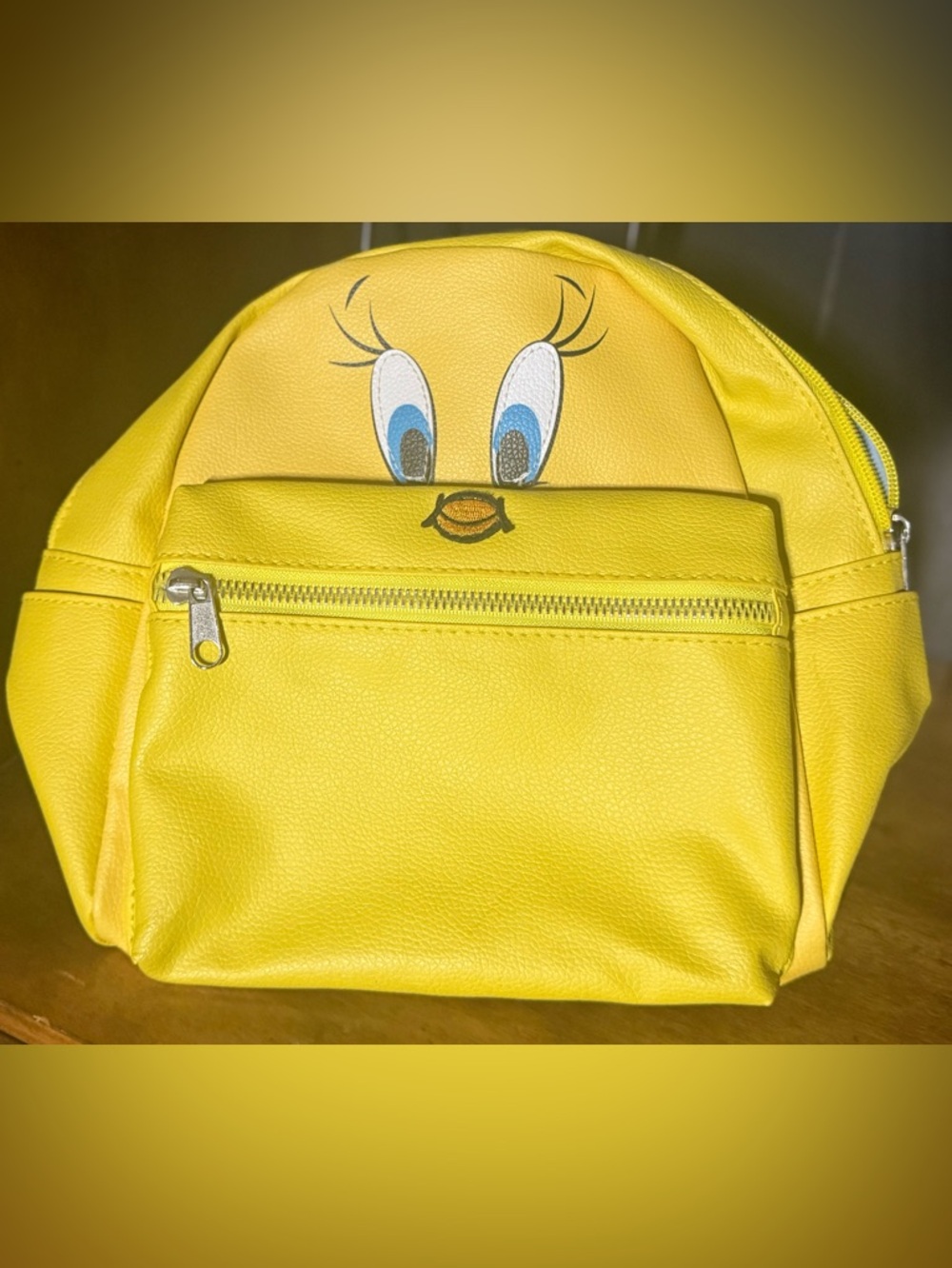 Looney Tunes Tweety Bird Mini Backpack Yellow Faux Leather Cartoon Bag